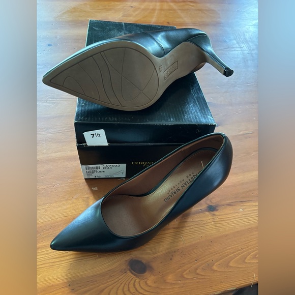 NWT Size 7.5 Christian Siriano Sleek Black Pointy Toe 3.5 inch Heels - Picture 3 of 4